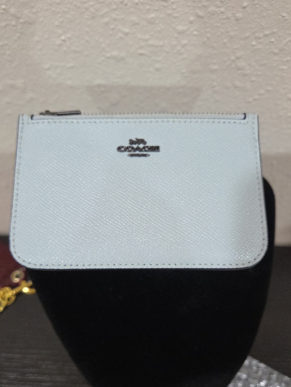Coach Pale Blue Leather Small Card Case Wallet New Without Tags